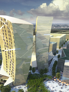 © NCC Property Development 3D-Grafik der Pläne von Daniel Libeskind für eine Downtown in Örestad, Kopenhagen