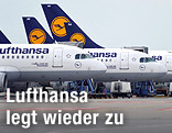 Lufthansa-Maschinen am Flughafen
