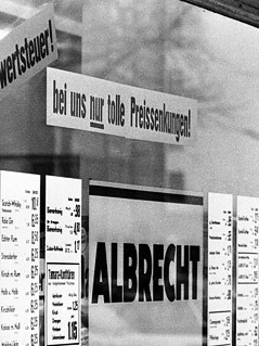 Schaufenster von Albrecht, des späteren Aldi