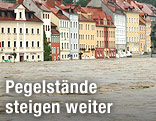 Überflutete Wohnhäuser