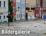 Überflutete Wohnhäuser