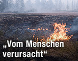 Brandherd im russischen Wald