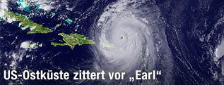 Satellitenbild von Hurrikan Earl