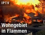 Wohngebiet in Flammen