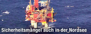 Luftaufnahme der norwegischen Ölplattform Statfjord A