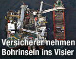 Luftaufnahme einer Ölplattform