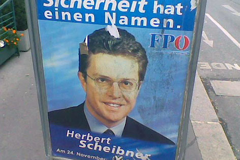 © ORF.at/Georg Krammer FPÖ-Wahlplakat mit Scheibner