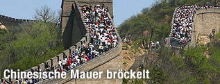 Touisten auf der chinesischen Mauer