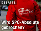 Jacke der SPÖ mit "Jetzt geht's um Wien"