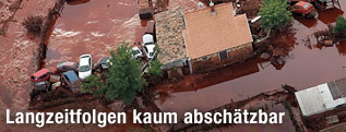 Luftaufnahme vom Überschwemmungsgebiet in Ungarn