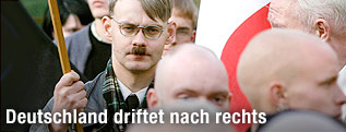 Rechtsradikaler mit Hitler-B&auml;rtchen
