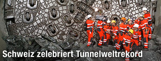 Baustelle im Gotthard-Tunnel