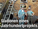 Baustelle im Gotthard-Tunnel 2004