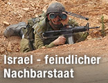 Israelischer Soldat an der israelisch-libanesischen Grenze