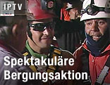 Erster geretteter Bergmann Florencio Avalos