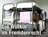 Schlafraum in einem Flüchtlingslager