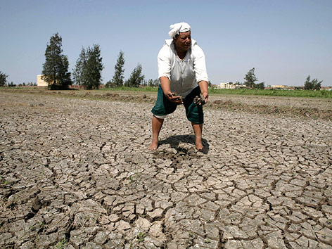 © Reuters/Nasser Nuri Ägyptischer Farmer auf ausgetrocknetem Erdboden