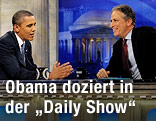 Präsident Obama bei Komiker Jon Stewart in der "Daily Show"