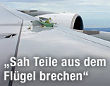 Teile brechen aus dem Flügel des A380 weg