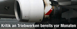 Turbine des notgelandeten Airbus