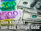 Euro- und Dollarscheine