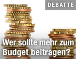 Stapel Euro-Münzen