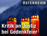 Drei angezündete Kerzen vor dem Kitzsteinhorn in Kaprun