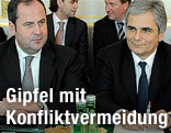Vizekanzler Josef Pröll, Bundeskanzler Werner Faymann und Bildungsministerin Claudia Schmied