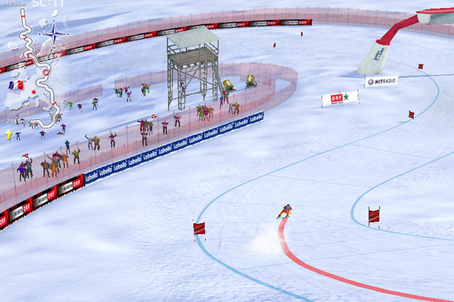 © Greentube/ORF.at Screenshot eines Skirennläufers des Online-Spieles Ski Challenge