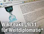 Screenshot der Webseite von WikiLeaks