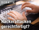 H&auml;nde auf Tastatur