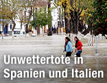 &Uuml;berflutete Stra&szlig;e in Spanien