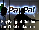 Shilouette von Mann vor PayPal Schriftzug