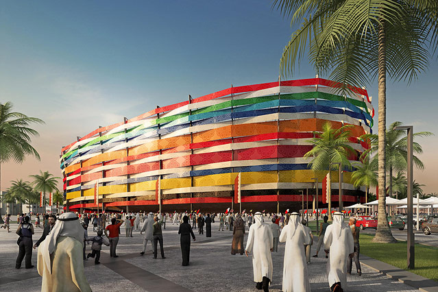 Modell des Al-Gharafa Stadion in Doha