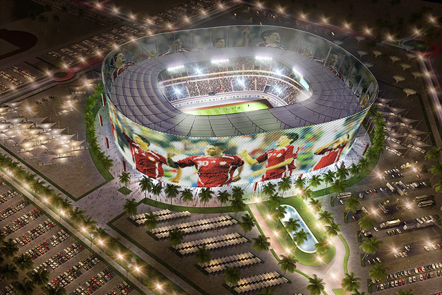 Modell des Al-Rayyan Stadion in Al-Rayyan
