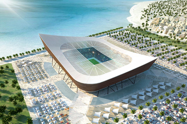 Modell des Al-Shamal Stadion in Al-Shamal