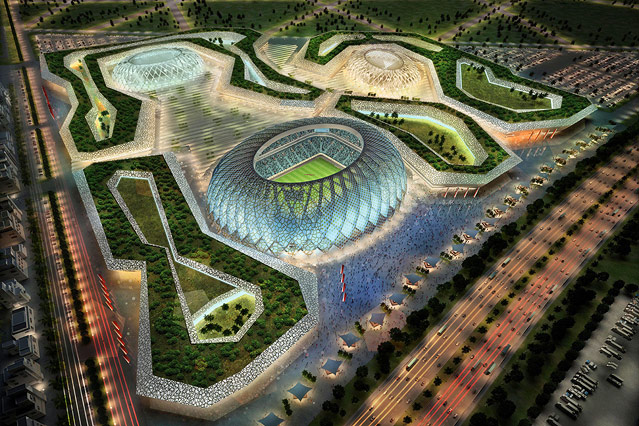 Modell des Al-Wakrah Stadion in Al-Wakrah