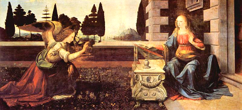 Leonardo Da Vinci Verkündigung an Maria Uffizien Florenz