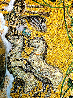 Christus als unbesiegter Sonnengott, frühchristliches Mosaik unter dem Petersdom