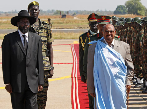 © Reuters/Goran Tomasevic Südsudans Präsident Salva Kiir and Sudans Präsident Omar Hassan al-Bashir
