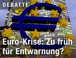 Euro-Skulptur vor der EZB in Frankfurt am Main