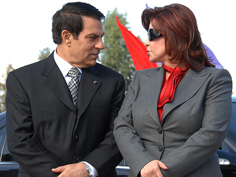 © AP/Hassene Dridi Tunesiens gestürzter Präsidenten Zine El Abidine Ben Ali und Ehefrau Leila