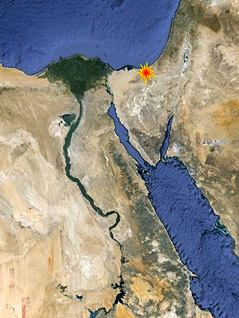 © Google Earth Satellitenbild von der Sinai-Halbinsel