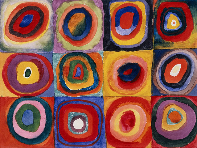 © Städtische Galerie im Lenbachhaus und Kunstbau München/VBK Wien, 2011 Wassily Kandinsky, "Farbstudien, Quadrate mit konzentrischen Ringen"