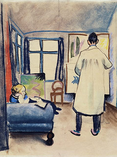 © Städtische Galerie München August Macke, "Franz und Maria Marc im Atelier", 1912