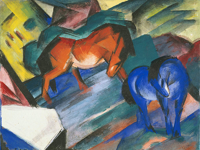 © Städtische Galerie im Lenbachhaus und Kunstbau München Franz Marc, "Rotes und blaues Pferd", 1912