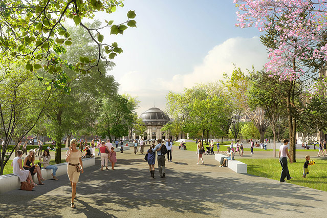 © SEURA/Philippe Raguin/GOLEM/Xavier Depaule Computergrafik Les Halles in Paris