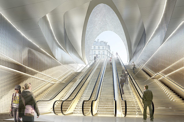 © Patrick Berger at Jacques Anziutti architectes/RATP/L'autre Image Computergrafik Les Halles in Paris