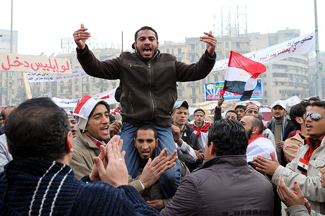 Demonstranten am Tahrir-Platz