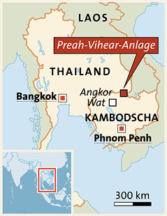 © APA/Martin Hirsch Grafik zur Lokalisierung des Hindu-Tempels Prasat Preah Vihear